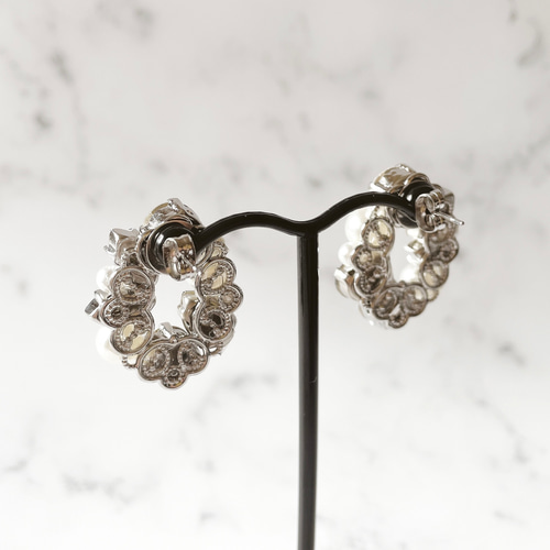 リングビジューピアス/イヤリング イヤリング・ノンホールピアス