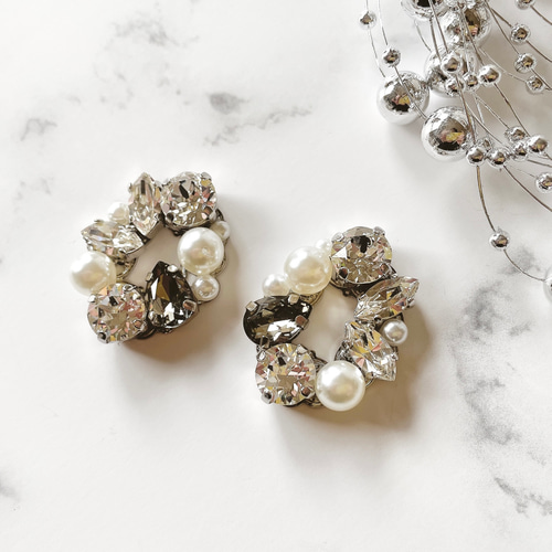 リングビジューピアス/イヤリング イヤリング・ノンホールピアス