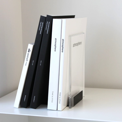 ブックスタンド L型】本立て ブックエンド クリア デスク収納