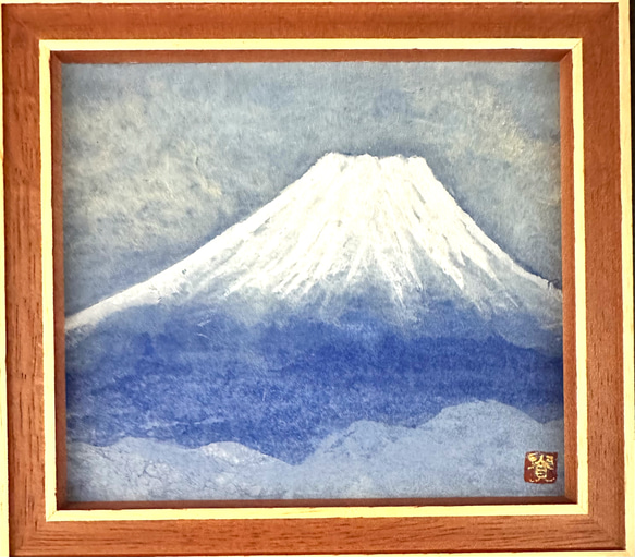 小さな日本画「富士山」原画 2枚目の画像