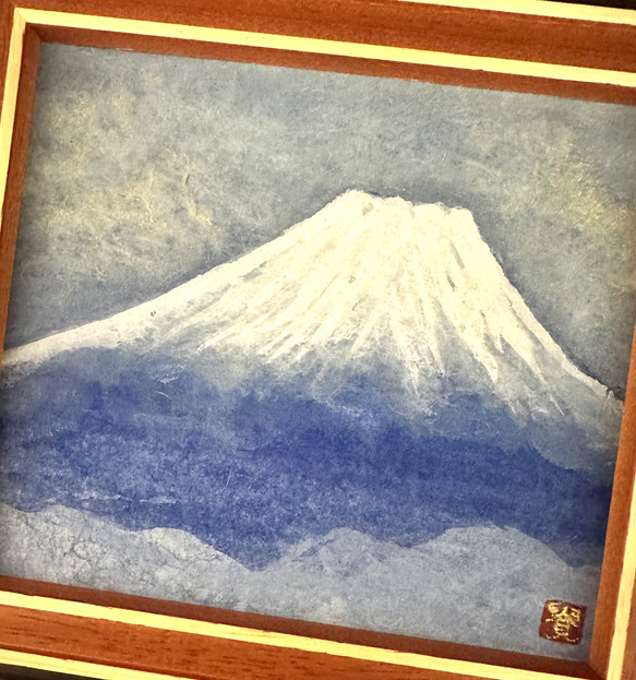 小さな日本画「富士山」原画 3枚目の画像