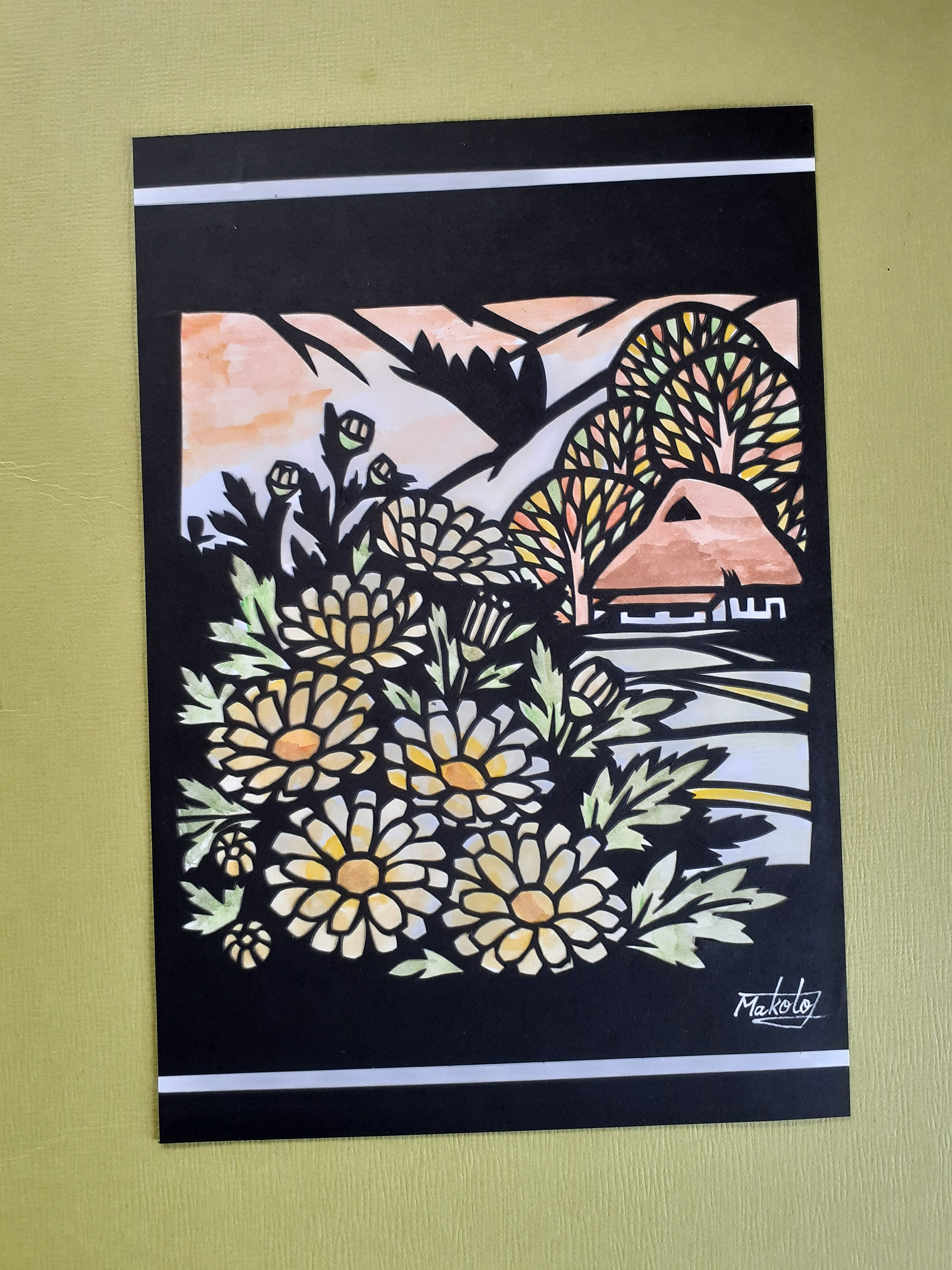 切り絵 田舎の四季 [菊] 切り絵 makochin 通販 14747338｜Creema