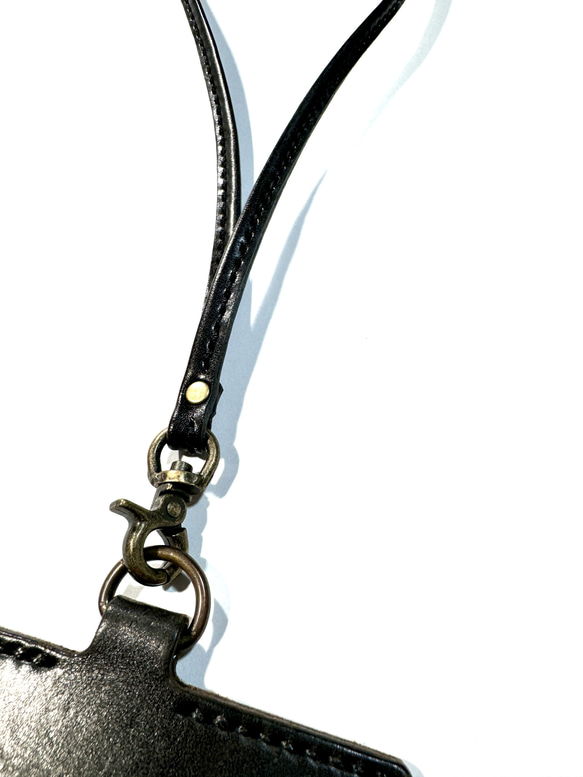 栃木レザーIDケース 横型③BLACK(ポケット付き) 8枚目の画像