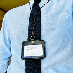 栃木レザーIDケース 横型③BLACK(ポケット付き) 6枚目の画像