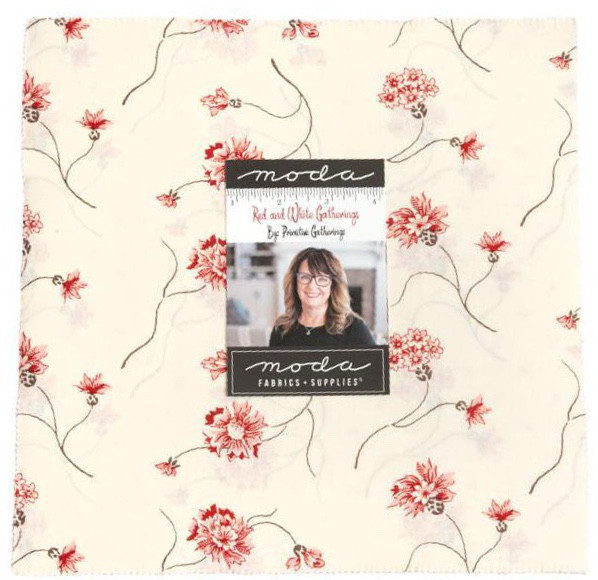 「Red and White Gatherings」レイヤーケーキ moda 生地 カットクロス