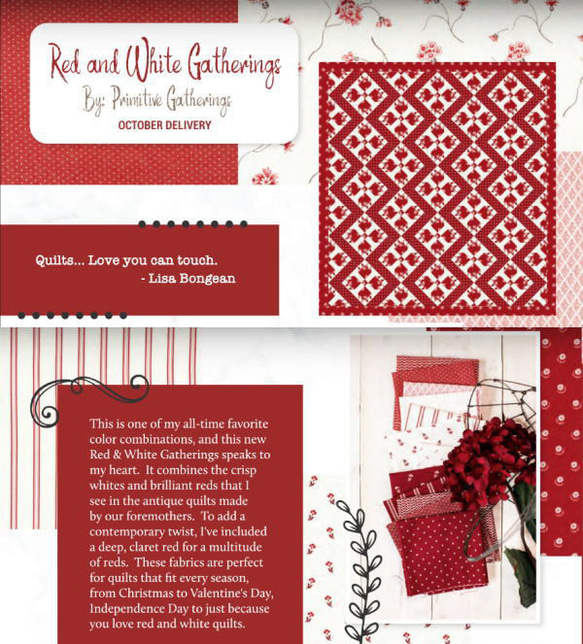 「Red and White Gatherings」moda Layer Cakes/Primitive Gatheri 3枚目の画像