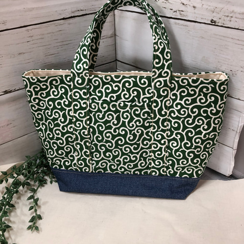 トートバック☆唐草模様 トートバッグ ウミポポ 通販｜Creema(クリーマ 