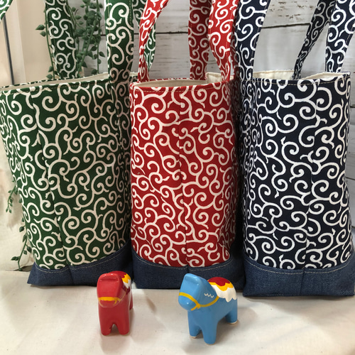 トートバック☆唐草模様 トートバッグ ウミポポ 通販｜Creema(クリーマ 