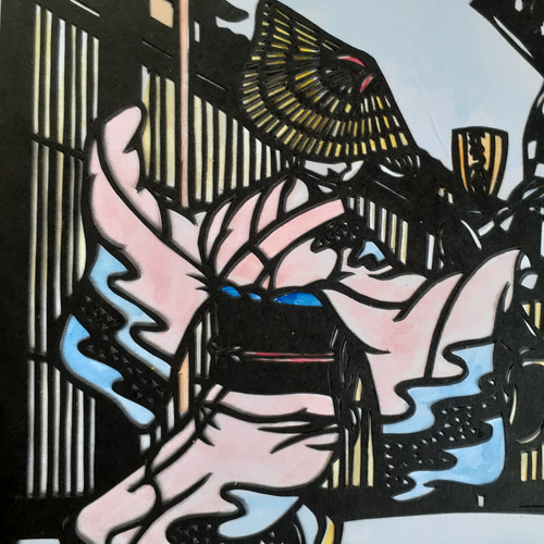 切り絵 富山越中八尾おわら風の盆 切り絵 makochin 通販