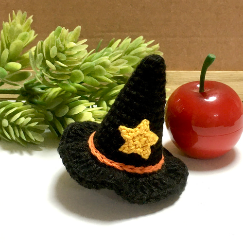 ハロウィン魔女帽子《オレンジ》《パープル》ヘアゴム 、ヘアクリップ