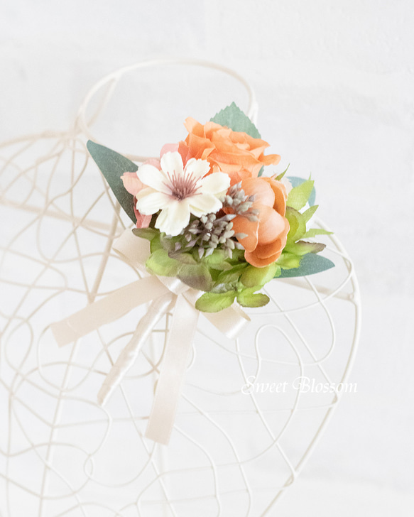 【オーダーメイド】プリザーブドフラワーのナチュラルブーケ＆ブートニア 造花