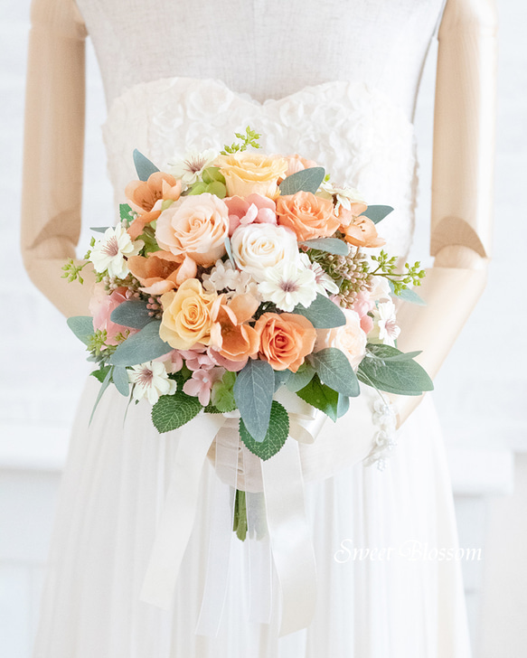 【オーダーメイド】プリザーブドフラワーのナチュラルブーケ＆ブートニア 造花