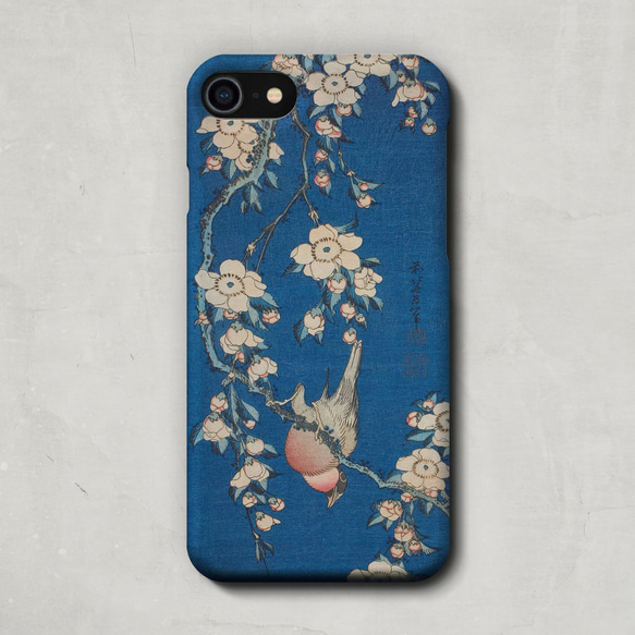 スマホケース / 葛飾 北斎「鷽 に 垂桜 (1834)」 iPhone 全機種対応 浮世絵 和 小鳥 レトロ 個性的 3枚目の画像