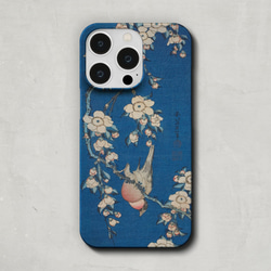 スマホケース / 葛飾 北斎「鷽 に 垂桜 (1834)」 iPhone 全機種対応 浮世絵 和 小鳥 レトロ 個性的 2枚目の画像