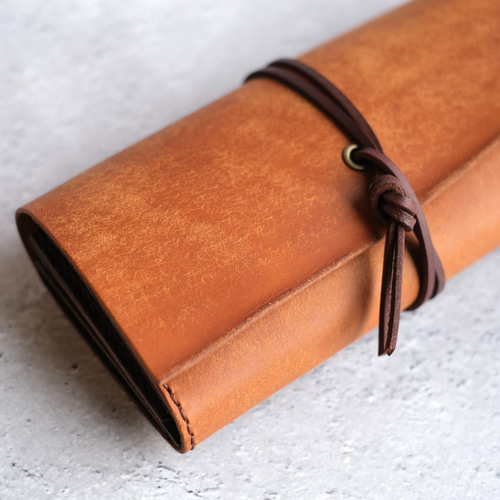 本革の温もり［guruguru長財布 キャメル］手縫い レディースメンズ