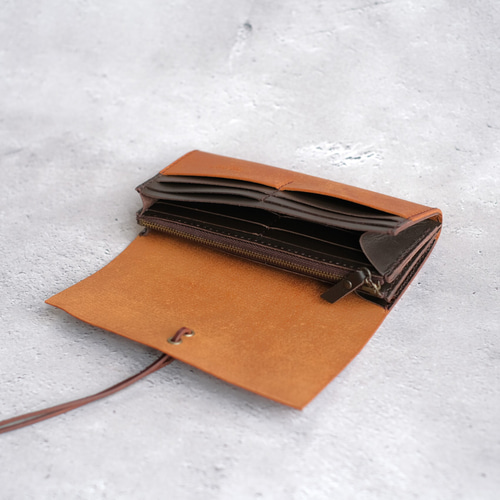 日本品　Japlish ハンドメイド長財布　キャメル　新品 本革 長財布 革 ギフト 手作り 日本製 Japlish（ジャプリッシュ