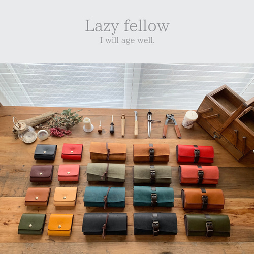 guruguru長財布 キャメル］春財布 本革 手縫い 手縫い 大容量 革財布