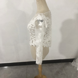 ウエディングドレス ボレロ 3D立体レース刺繍 花嫁... 2枚目の画像