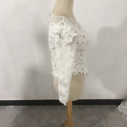 ウエディングドレス ボレロ 3D立体レース刺繍 花嫁... 3枚目の画像