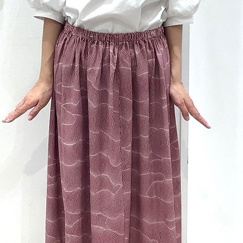 和柄フレアスカート （赤、紫）
