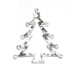 新商品 [2 件] 聖誕樹圖案銀色吊飾帶戒指 NF 第4張的照片