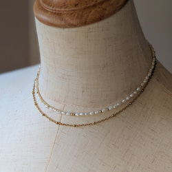 ✿特色✿手術不鏽鋼小珍珠短項鍊淡水珍珠項鍊<14Kgf換○> 第6張的照片