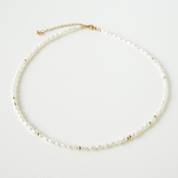 ✿特色✿手術不鏽鋼小珍珠短項鍊淡水珍珠項鍊<14Kgf換○> 第5張的照片