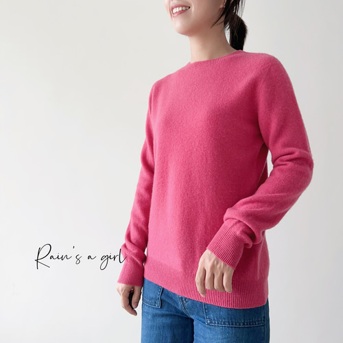 無縫製☆100％カシミア】丸襟セーター＊S～XXLサイズ/カラフル6色 T