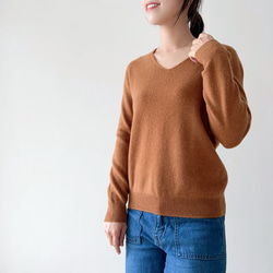 【無縫製★100％カシミア】Vネックセーター＊S～XXLサイズ/ベーシックカラー6色　T-55sZ 13枚目の画像