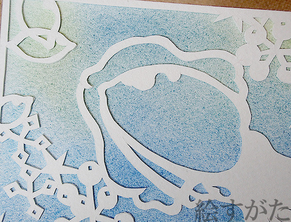 【原画】「イカとレモン」パステル白切り絵　ポストカード 3枚目の画像