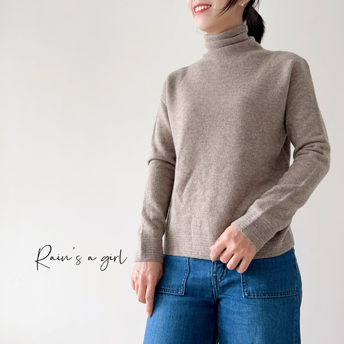 無縫製☆100％カシミア】ハイネックセーター＊S～XXLサイズ/ベーシック