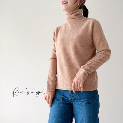 無縫製☆100％カシミア】ハイネックセーター＊S～XXLサイズ/ベーシック