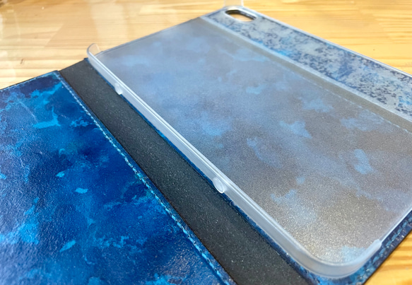 『新作』［革の水彩画 : 蒼翠] iPad mini6 Case 5枚目の画像