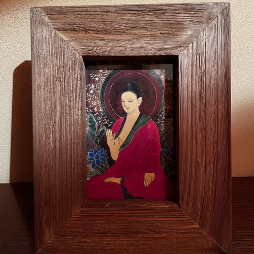 青い蓮と釈迦如来（仏画）日本画 原画 絵画 quiet8888 通販 14749360