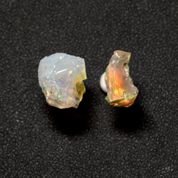 [058 Opal Fest 2022] 衣索比亞蛋白石礦物寶石 K18（18K 金）耳環天然石材配件 第3張的照片