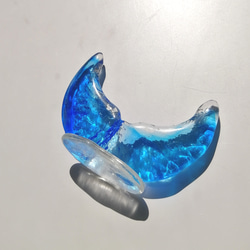 晴れやかブルー2023　ガラスの翼のオブジェ　ガラスの翼　置き物　ブルー　青　ラッキーアイテム　縁起物 4枚目の画像