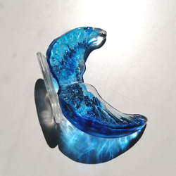 晴れやかブルー2023　ガラスの翼のオブジェ　ガラスの翼　置き物　ブルー　青　ラッキーアイテム　縁起物 3枚目の画像