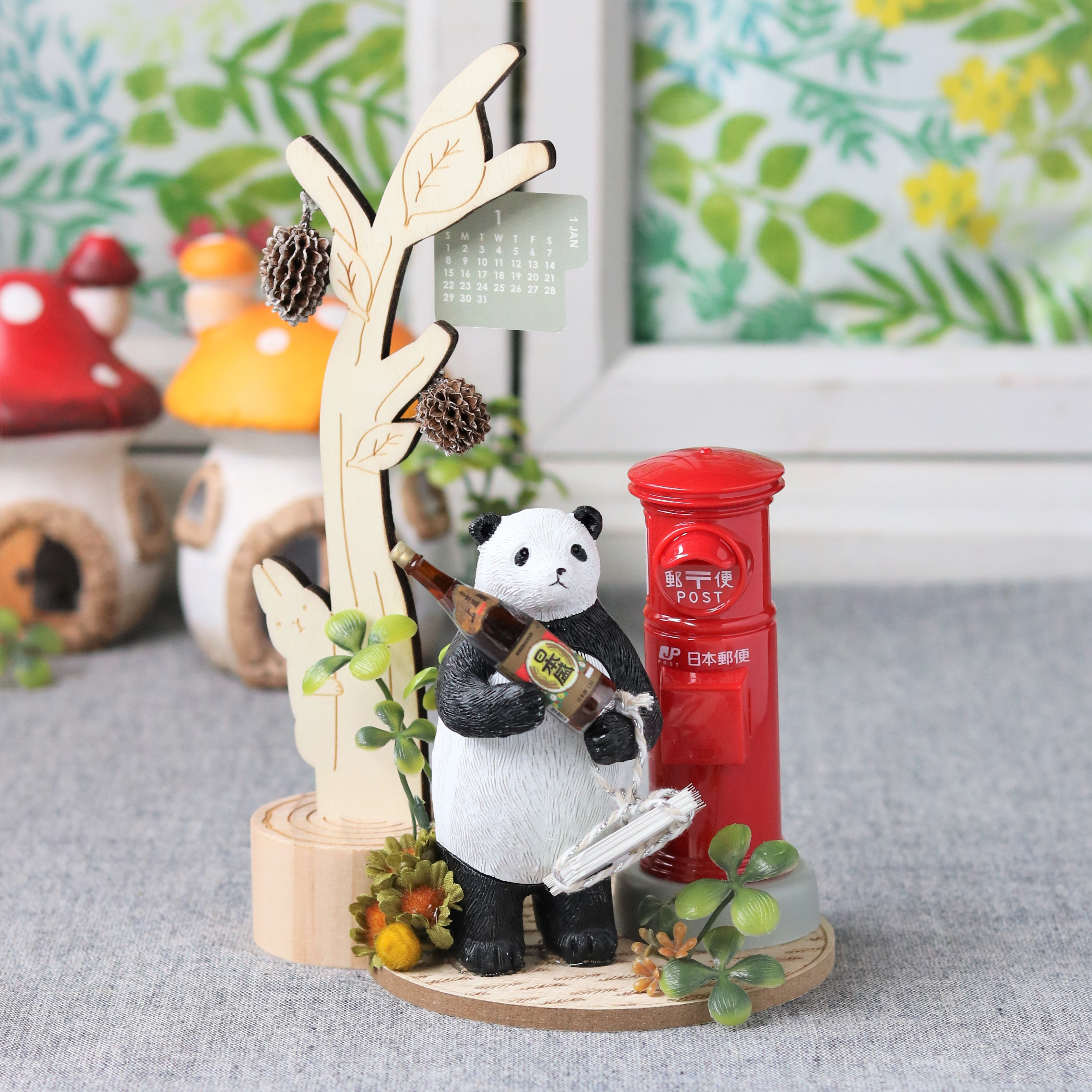 2026年度　卓上カレンダーと印鑑ケース　パンダとうさぎ　【オーナーデザイン】