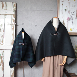 ♦︎美品ポンチョ　カシミヤ100% 日本製　ブラック　冬物 カシミア100%※ブラックポンチョ 最高級生地です＾＾ 黒革 コート