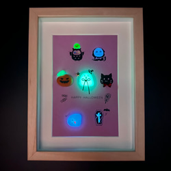シーグラスアート『ハロウィン(おばけ)』 フレームアート/壁掛け