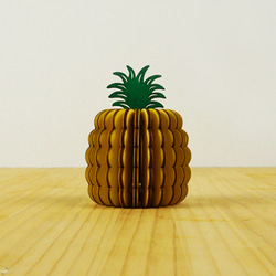 「パイナップル」木製オブジェ　インテリア　置物 3枚目の画像