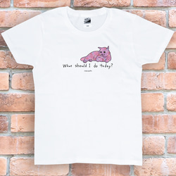 tシャツ　Tシャツ　プレゼント　ロゴTシャツ　Tシャツ　おしゃれTシャツ　猫　ネコ　ねこ　白ティー　シンプルTシャツ　 1枚目の画像