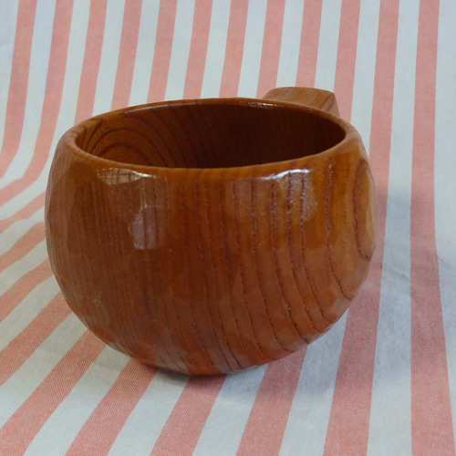 ツートンのケヤキの一木彫りコーヒーカップ マグカップ 良岳 通販