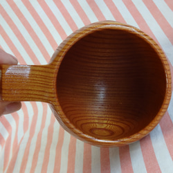 　　ツートンのケヤキの一木彫りコーヒーカップ 10枚目の画像