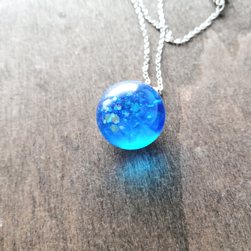 蓄光】海の宝石ネックレス(20mm) / レジン / 海 / 球体 ネックレス