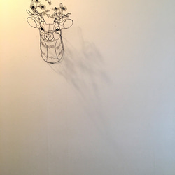 ワイヤーアート　ワイヤークラフト  鹿 flower カモミールシカ 7枚目の画像
