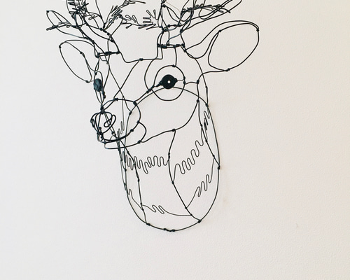 ワイヤーアート ワイヤークラフト 鹿 flower カモミールシカ 立体