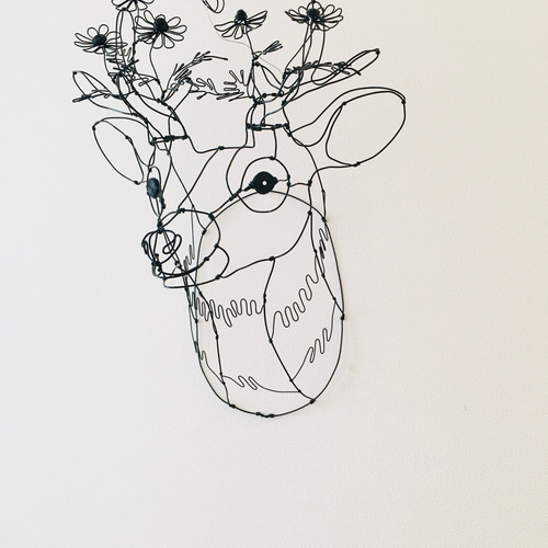 Leoさま専用⭐︎ワイヤーアート　カモミールシカ ワイヤーアート ワイヤークラフト 鹿 flower カモミールシカ 立体