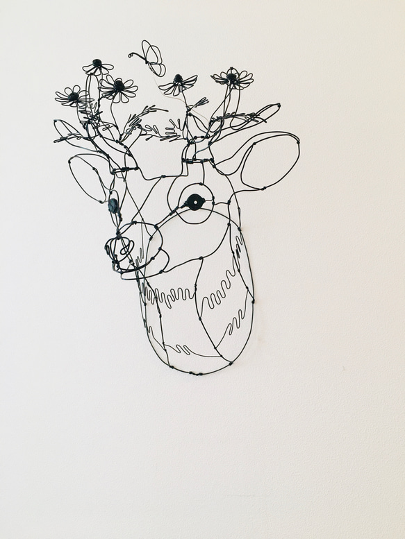 Leoさま専用⭐︎ワイヤーアート　カモミールシカ ワイヤーアート ワイヤークラフト 鹿 flower カモミールシカ 立体