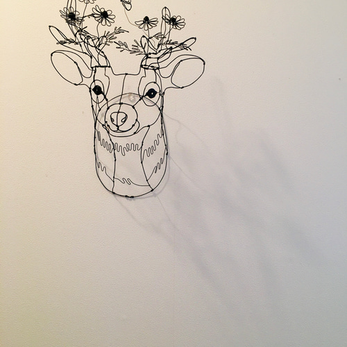 ワイヤーアート ワイヤークラフト 鹿 flower カモミールシカ 立体